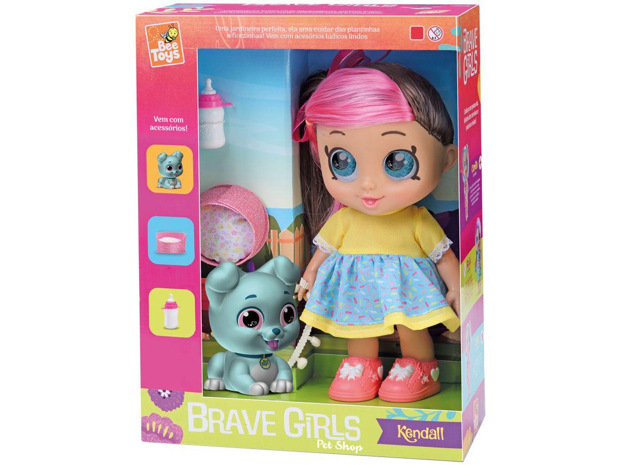 Boneca Passeio com Pet Brave Girls com Acessórios