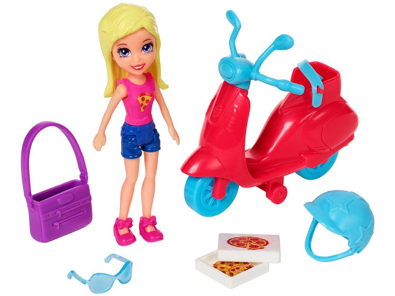 Boneca Polly Pocket Conjunto Scooter com Acessórios Mattel Bonecas e Acessórios Magazine Luiza