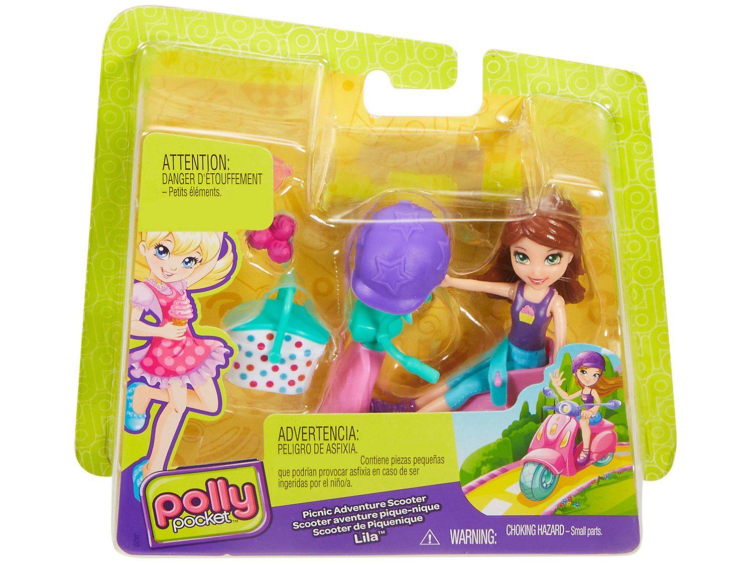 Boneca Polly Pocket Conjunto Scooter com Acessórios Mattel Bonecas Magazine Luiza