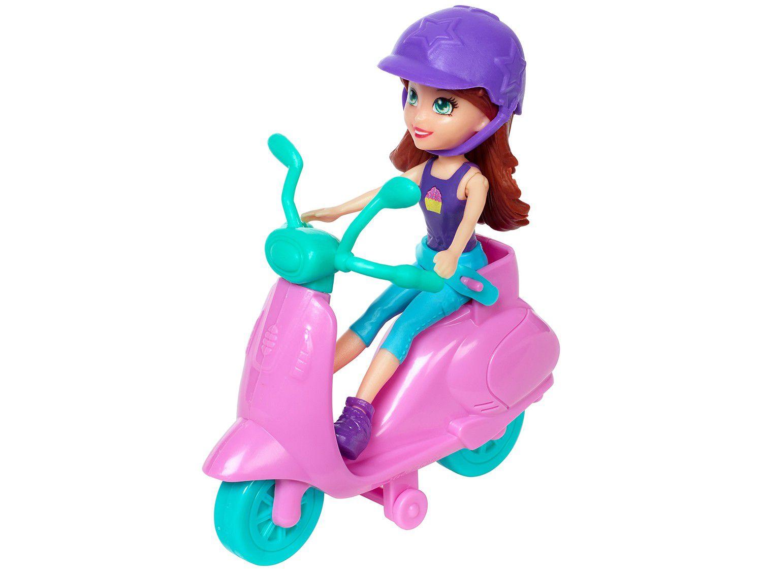 Boneca Polly Pocket Conjunto Scooter com Acessórios Mattel Bonecas Magazine Luiza