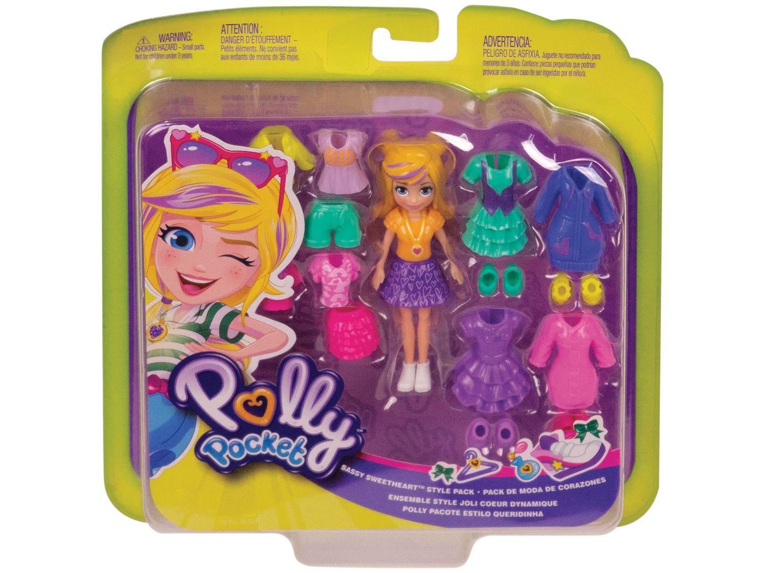 Mini Boneca - Polly Pocket - Polly com Veículo - Carro de