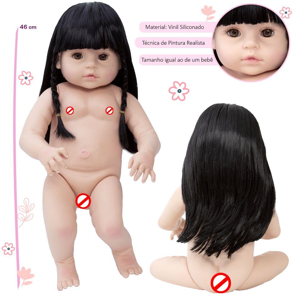 Boneca Reborn Bebê Princesa Valentina 46cm Pode Molhar Cegonha