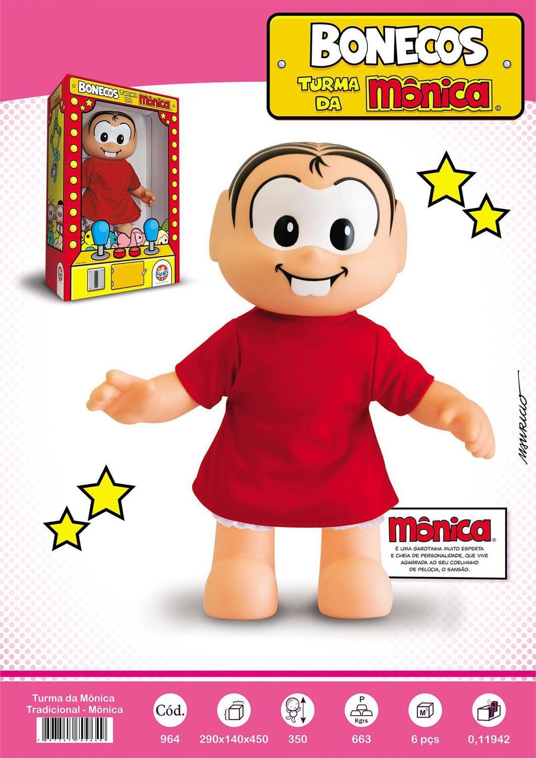 Boneca tradicional turma da monica 964 - SID NYL - Bonecas - Magazine Luiza