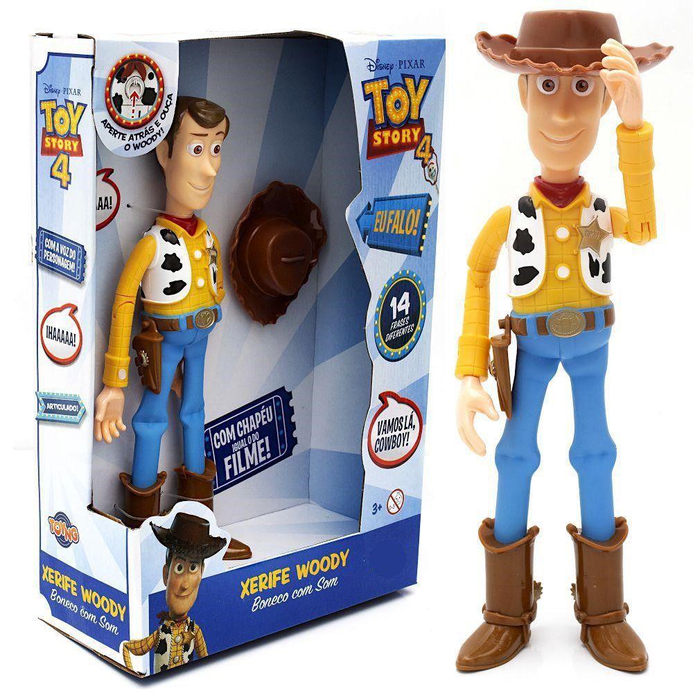Boneco Articulado Woody Com Som Fala 14 Frases Toy Story 4 - TOYNG ...