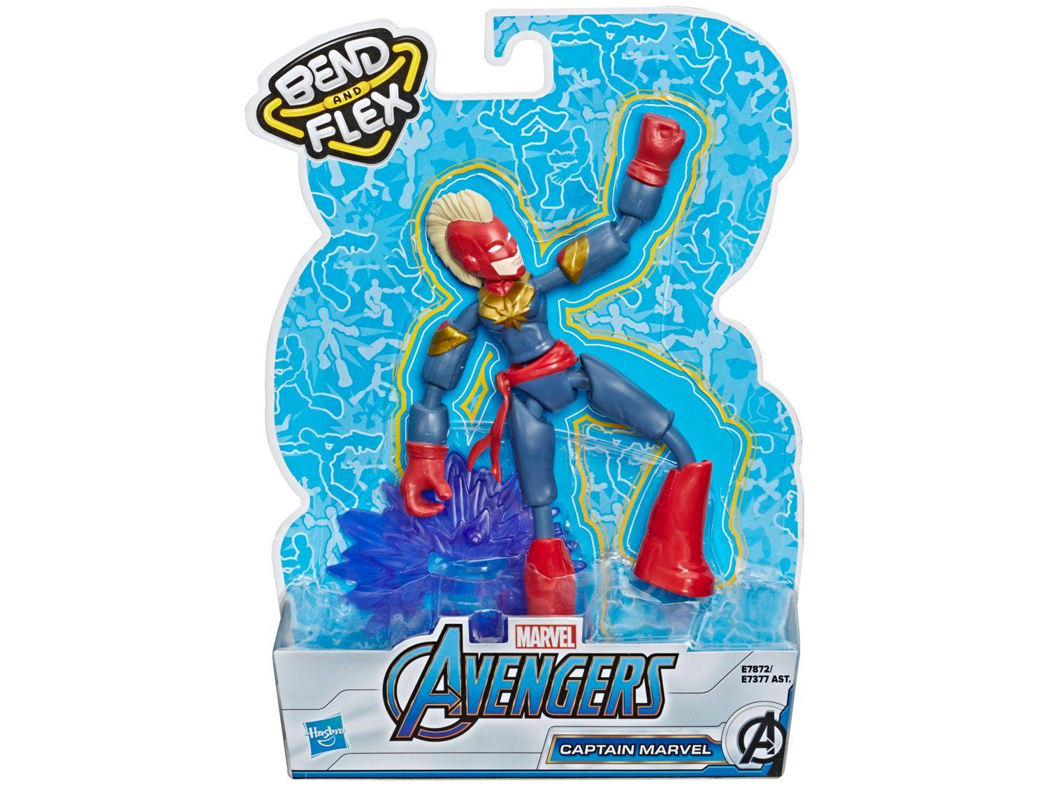 Boneco Capitã Marvel Vingadores Bend and Flex
