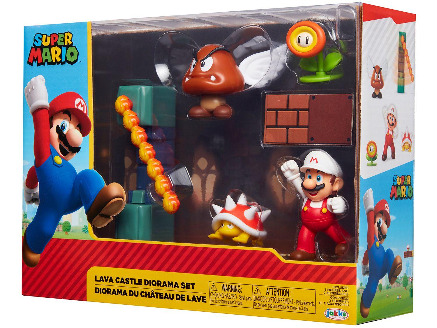 Boneco Lava Castle Super Mario com Acessórios