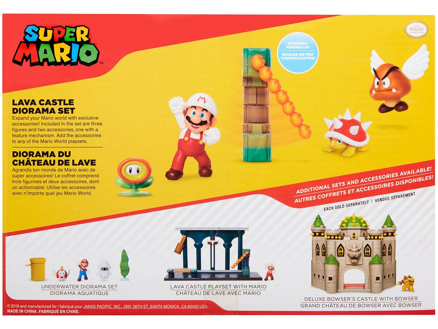 Boneco Lava Castle Super Mario com Acessórios