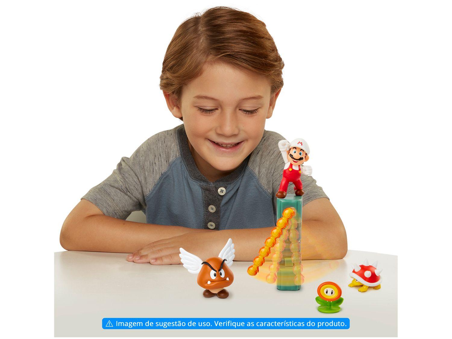 Boneco Lava Castle Super Mario com Acessórios