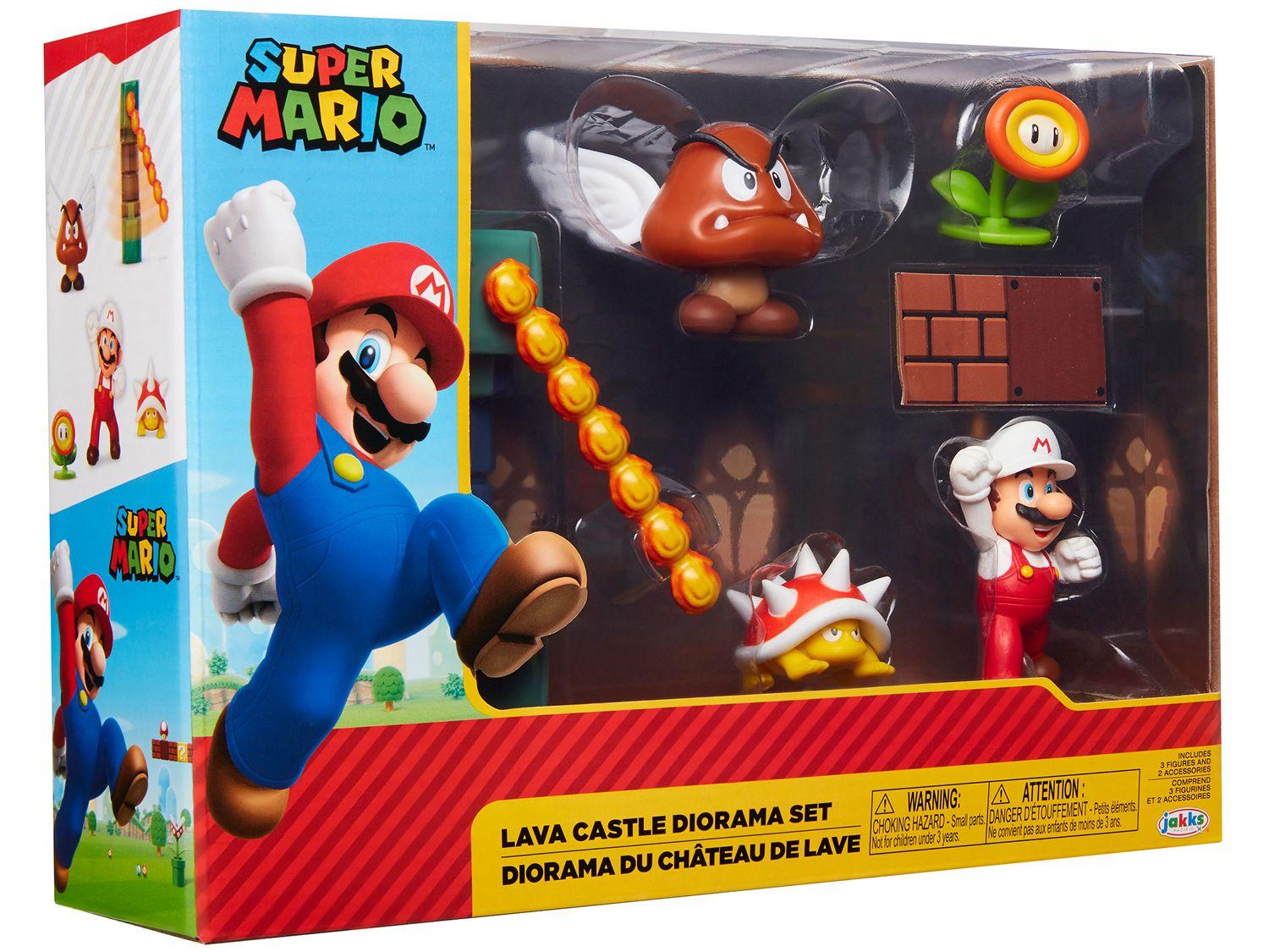 Boneco Lava Castle Super Mario com Acessórios