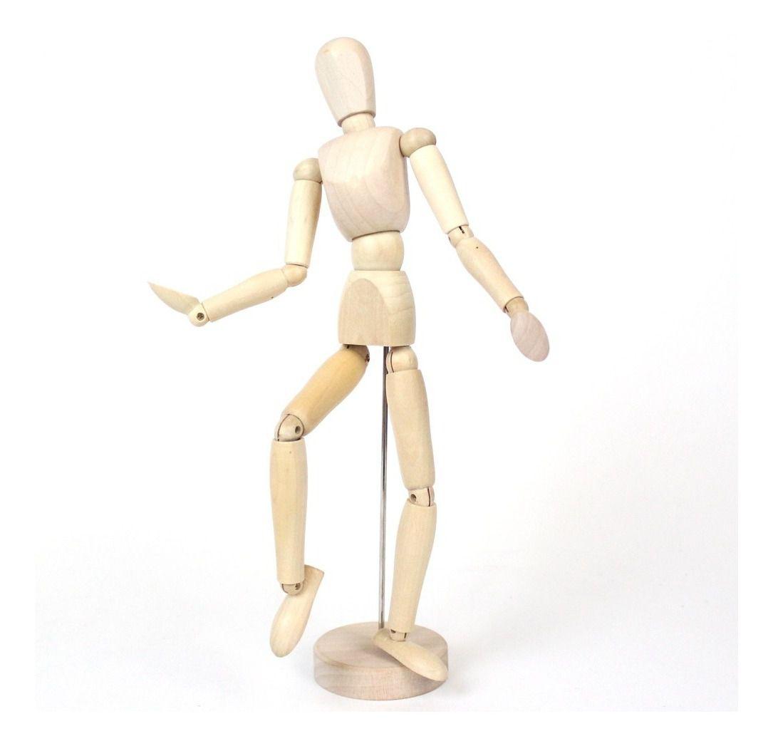 Boneco Manequim Feminino Articulado De Madeira 30cm - Artcamargo ...