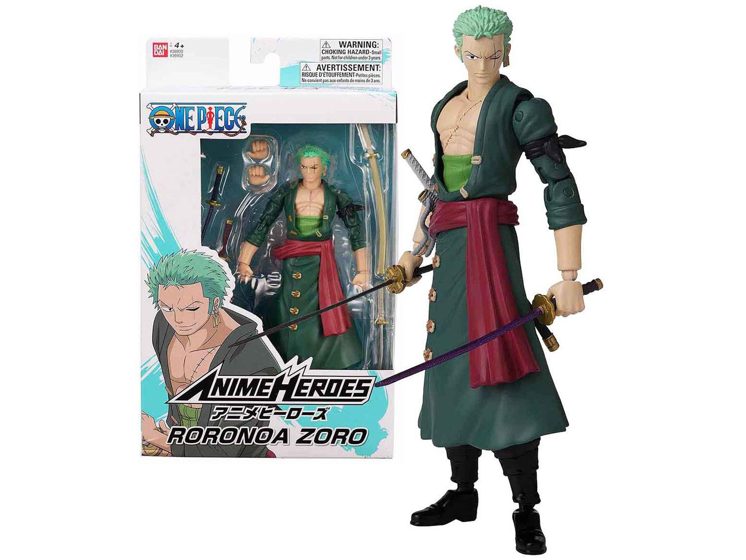 Boneco One Piece Roronoa Zoro 16cm com Acessórios