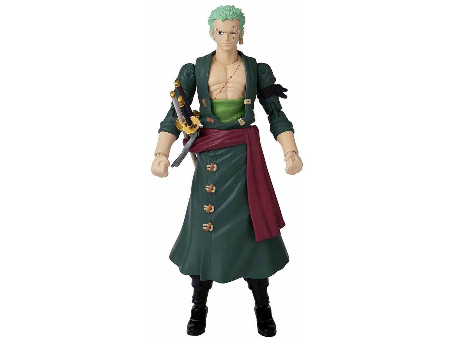 Boneco One Piece Roronoa Zoro 16cm com Acessórios