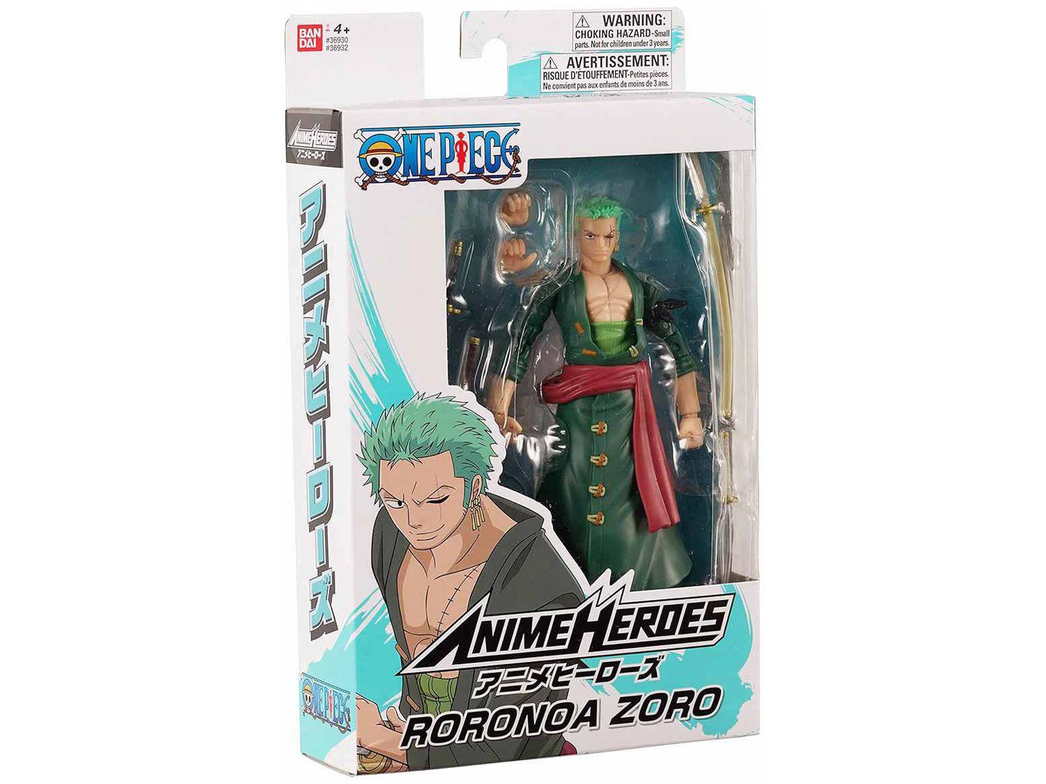 Boneco One Piece Roronoa Zoro 16cm com Acessórios