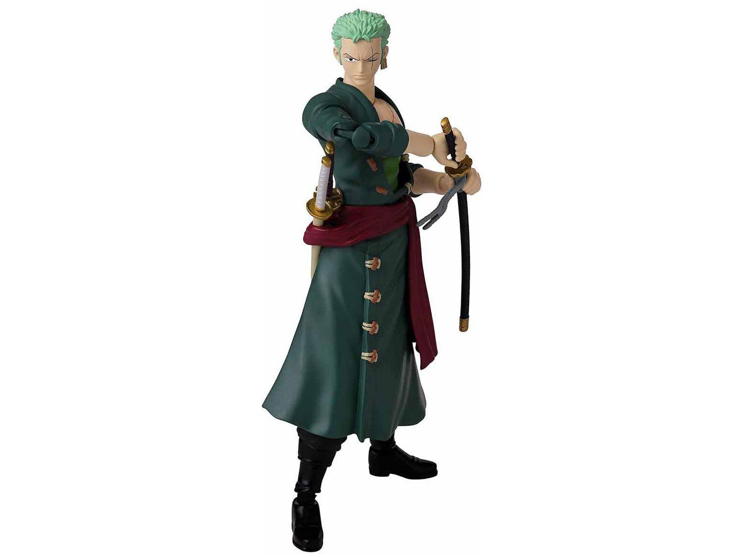 Boneco One Piece Roronoa Zoro 16cm com Acessórios