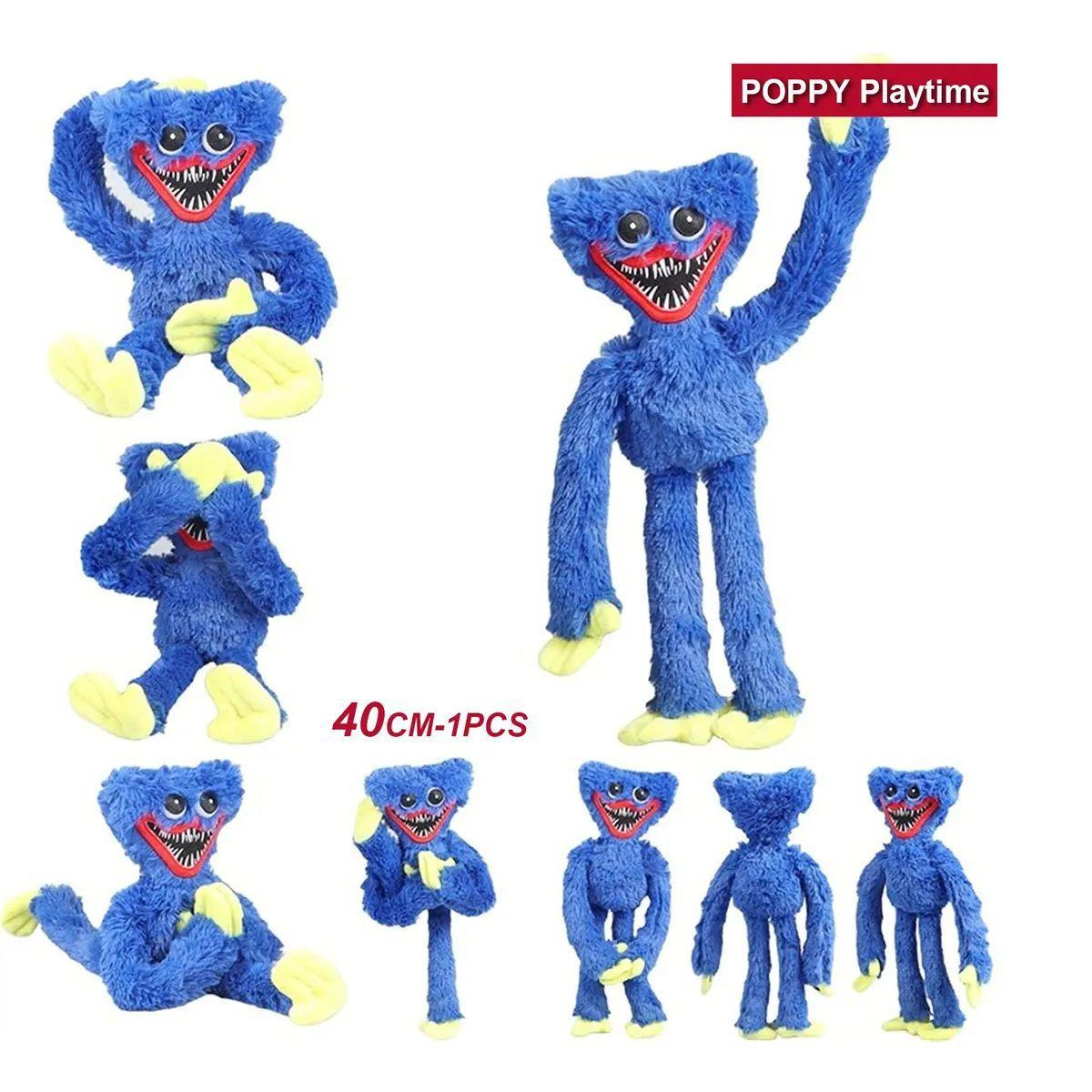 Poppy Playtime Huggy Wuggys Plush, desenhos animados Jogo de brinquedo de  pelúcia de pelúcia Presentes de meninos azuis Muppets recheados 40cm
