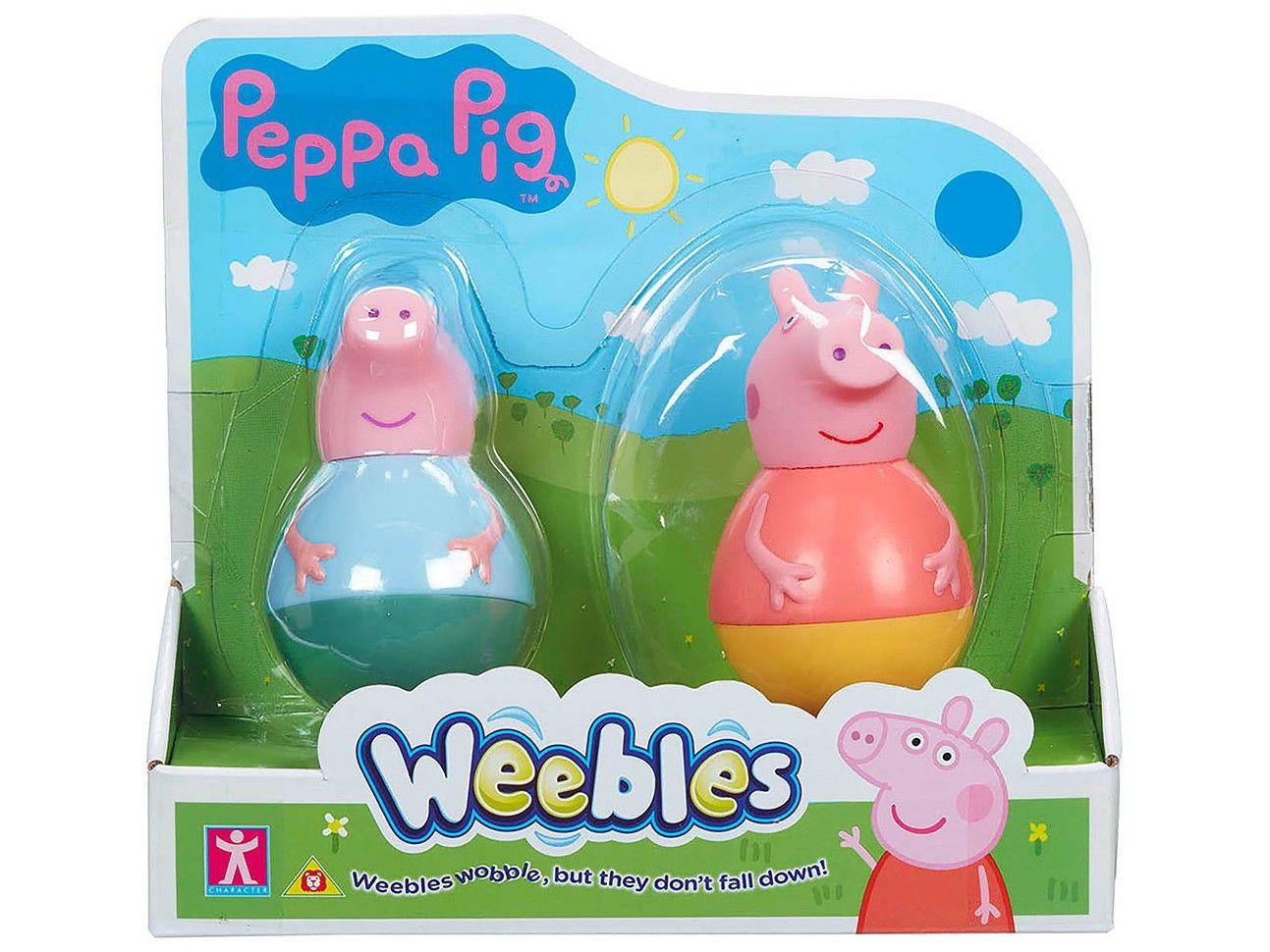 Boneco Peppa Pig Weebles 7cm 2 Unidades