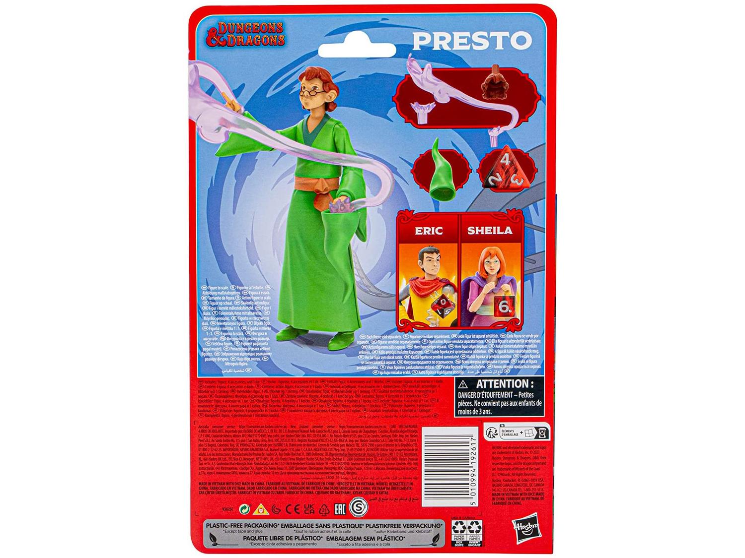 Boneco Presto Cartoon Classics Dungeons & Dragons 15cm com Acessórios Hasbro