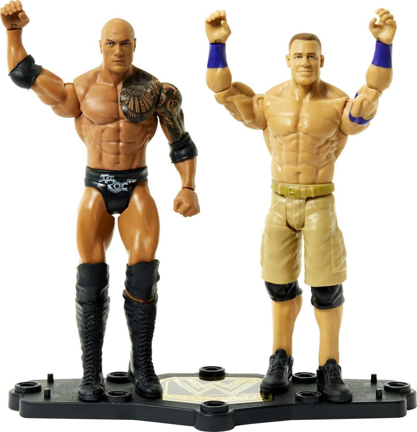 Bonecos de Ação Mattel WWE RAW - The Rock vs. John Cena (15cm