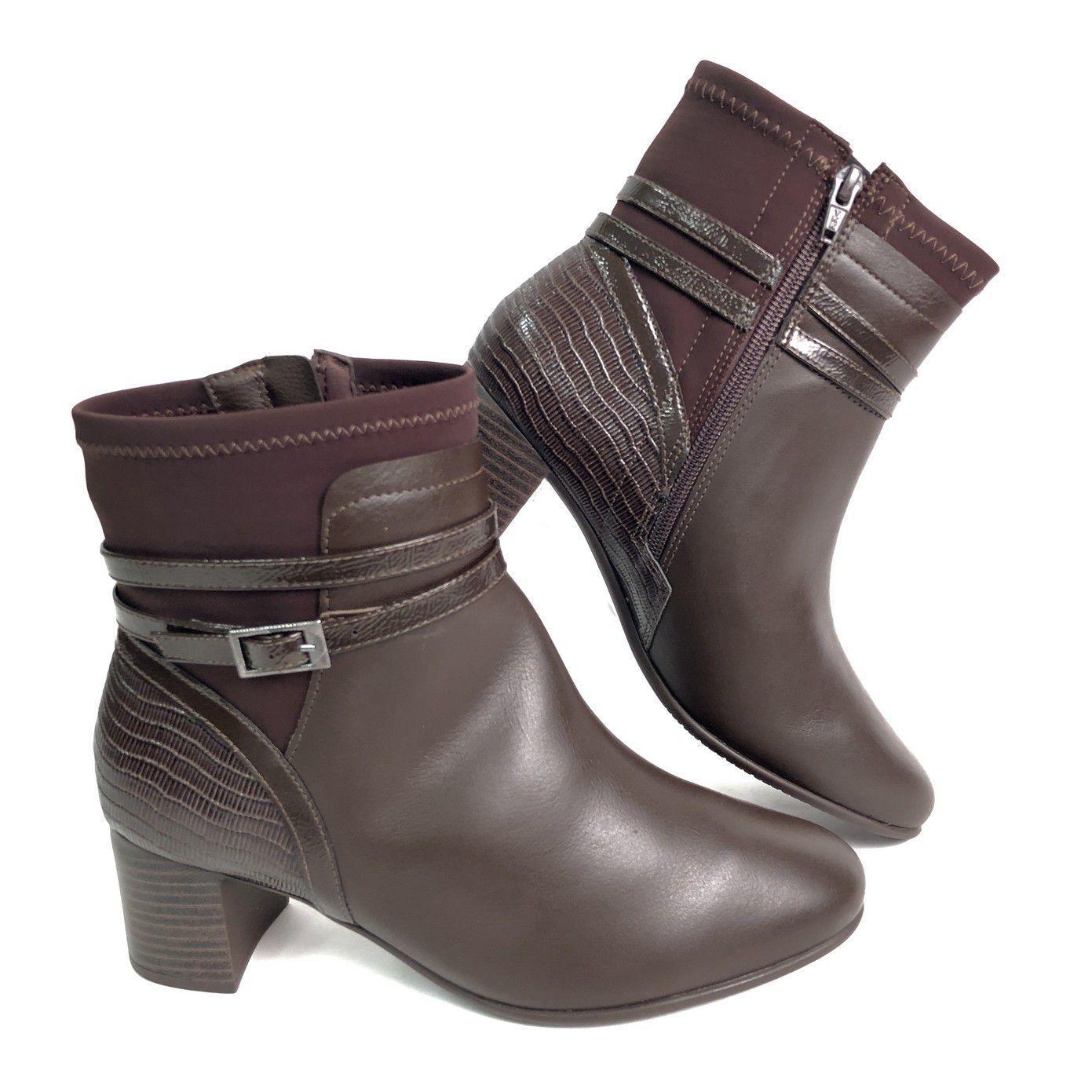 bota ankle boot salto grosso