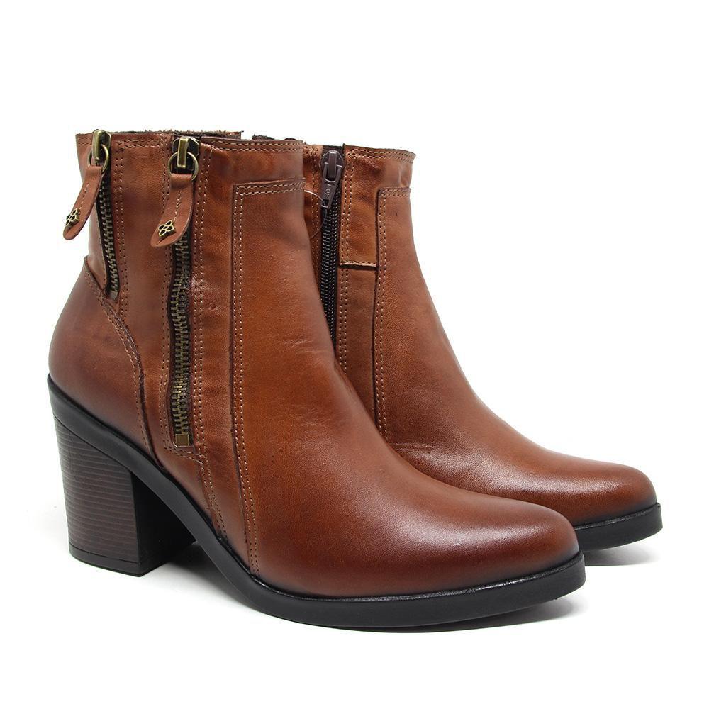 Bota Ankle Boot Feminina Couro Cano Médio Confortável - Perlatto - No  Magalu - Magazine Luiza
