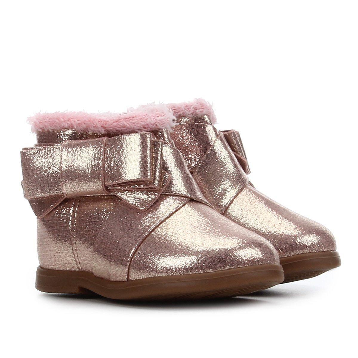 bota infantil cano curto raposa pelúcia molekinha