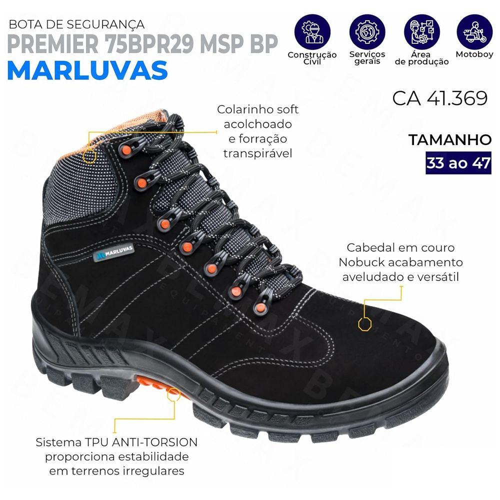 75bpr29 Bota Marluvas Premier Botas Marluvas Preta Botina Marluvas