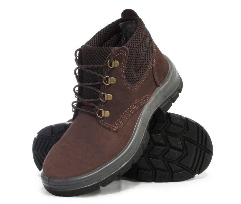 botina bico de aço com cadarço