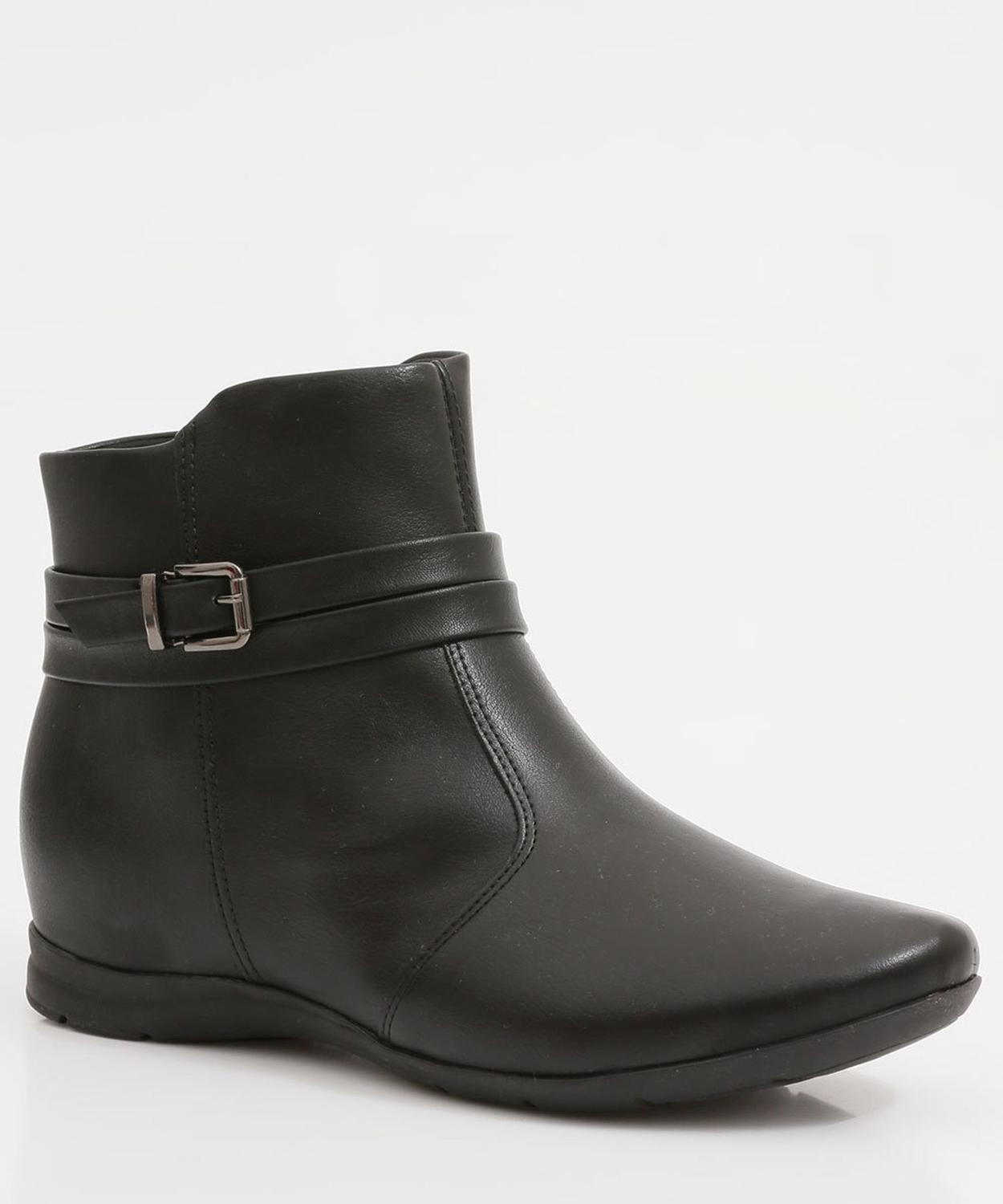 Bota cano curto Comfortflex 2091302 -Cor:Preto - Tamanho:35 - Bota Feminina - Magazine Luiza