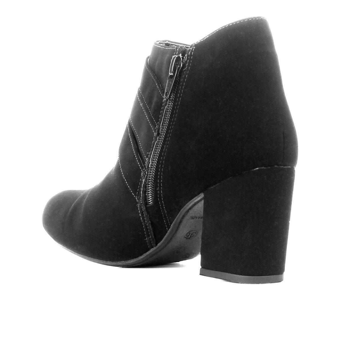 bota cano curto griffe salto grosso feminina