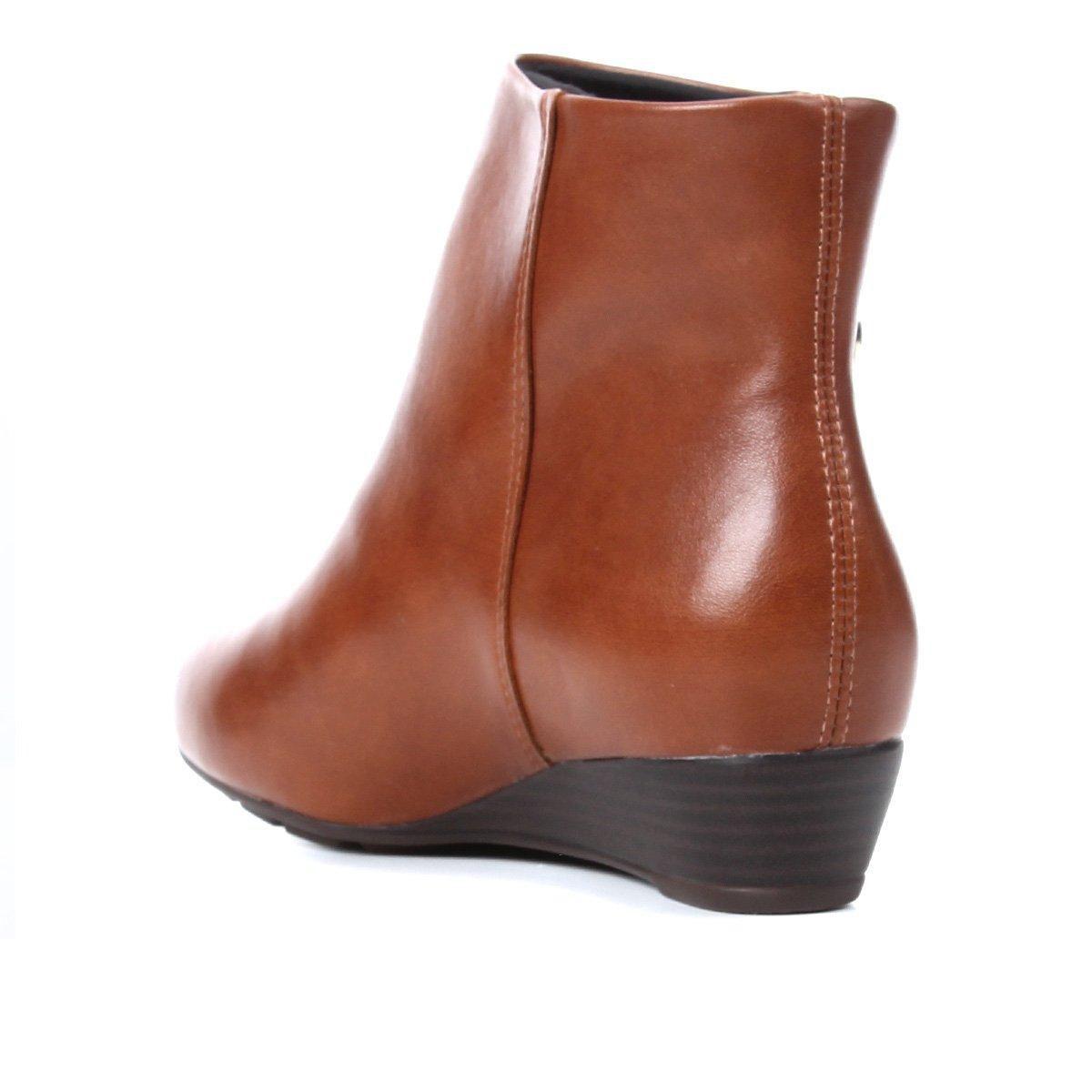 bota cano curto modare zíper lateral feminina