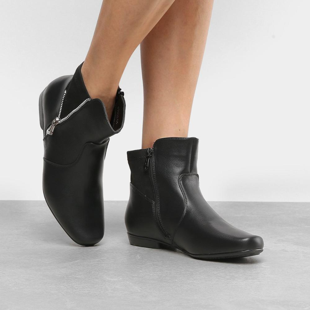 Bota Cano Curto Mooncity Zíper Lateral Feminina - Bota Feminina - Magazine  Luiza