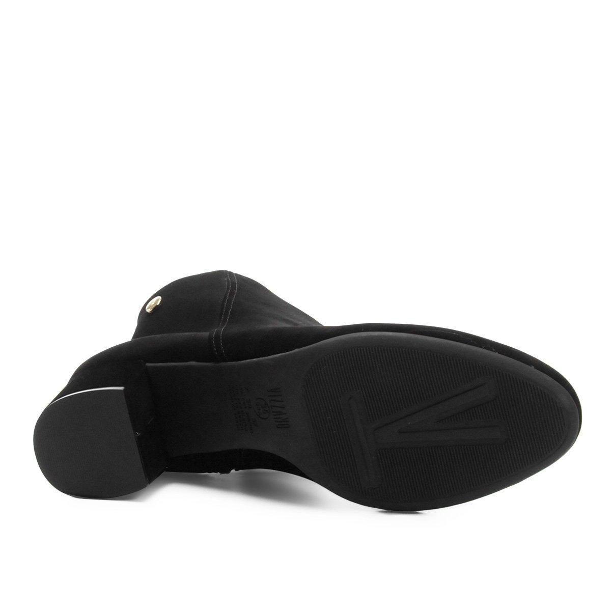 bota cano curto vizzano salto bloco feminina