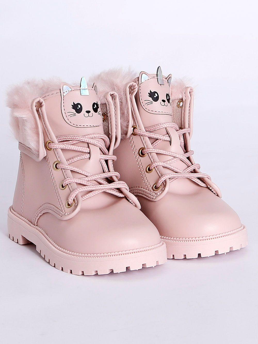 Bota com Pelo Molekinha Infantil Para Menina - Rosa - Bota Infantil -  Magazine Luiza