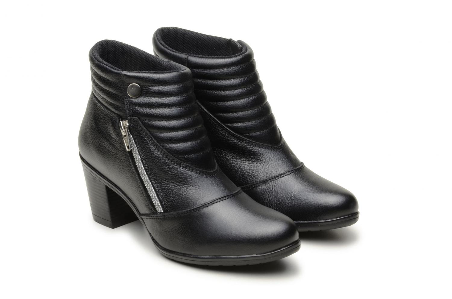 bota coturno feminino cano curto medio com ziper lateral