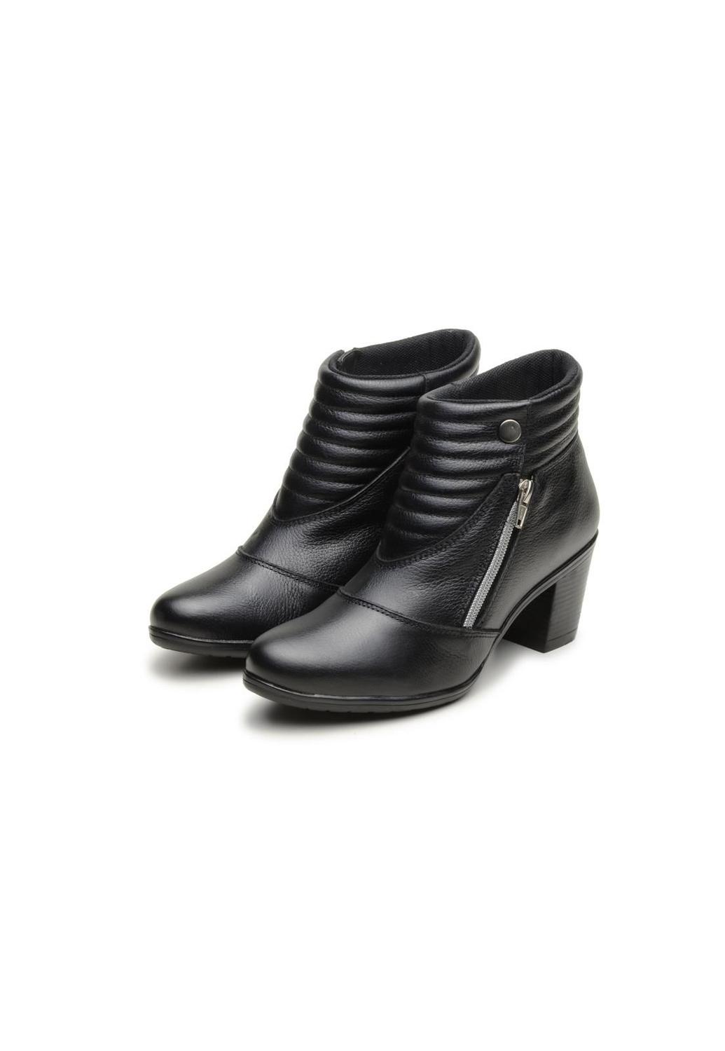 bota coturno feminino cano curto medio com ziper lateral