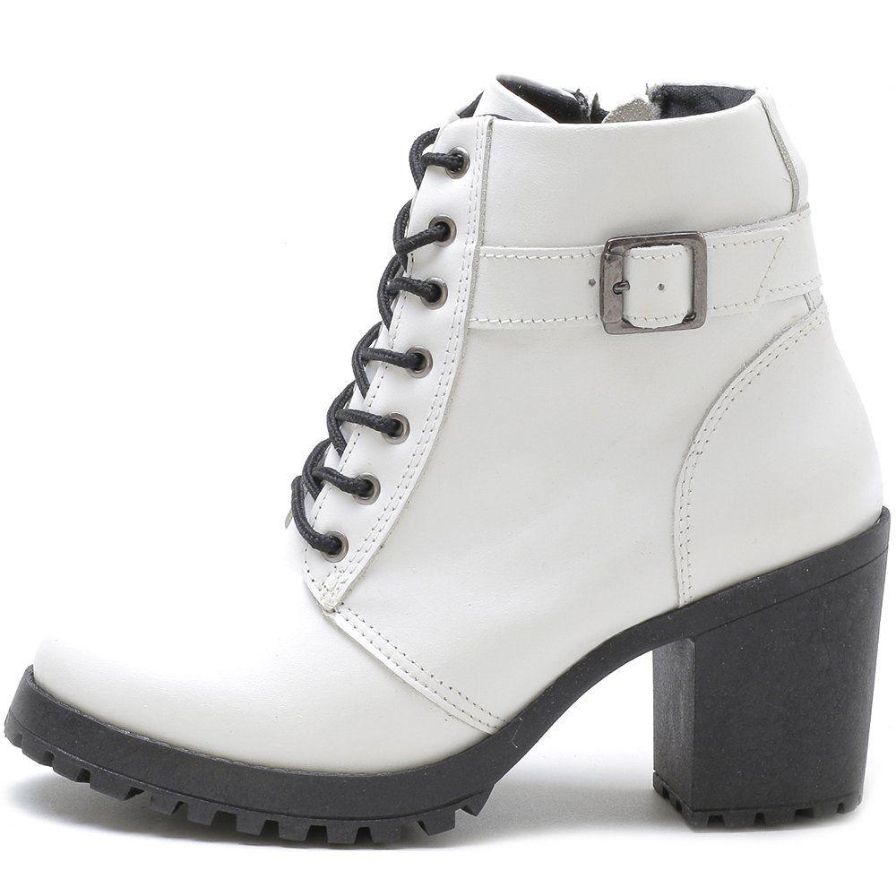 bota coturno tratorada branca