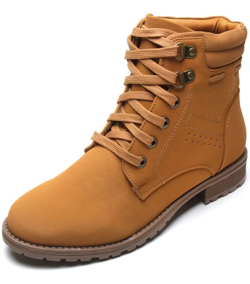 Bota Coturno Feminina Mostarda Tratorada By Mooncity Prime 72/014 - Coturno  Feminino - Magazine Luiza