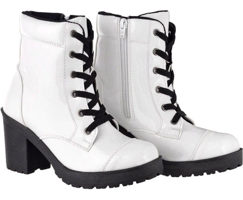 bota coturno feminino tratorada salto alto cano curto medio