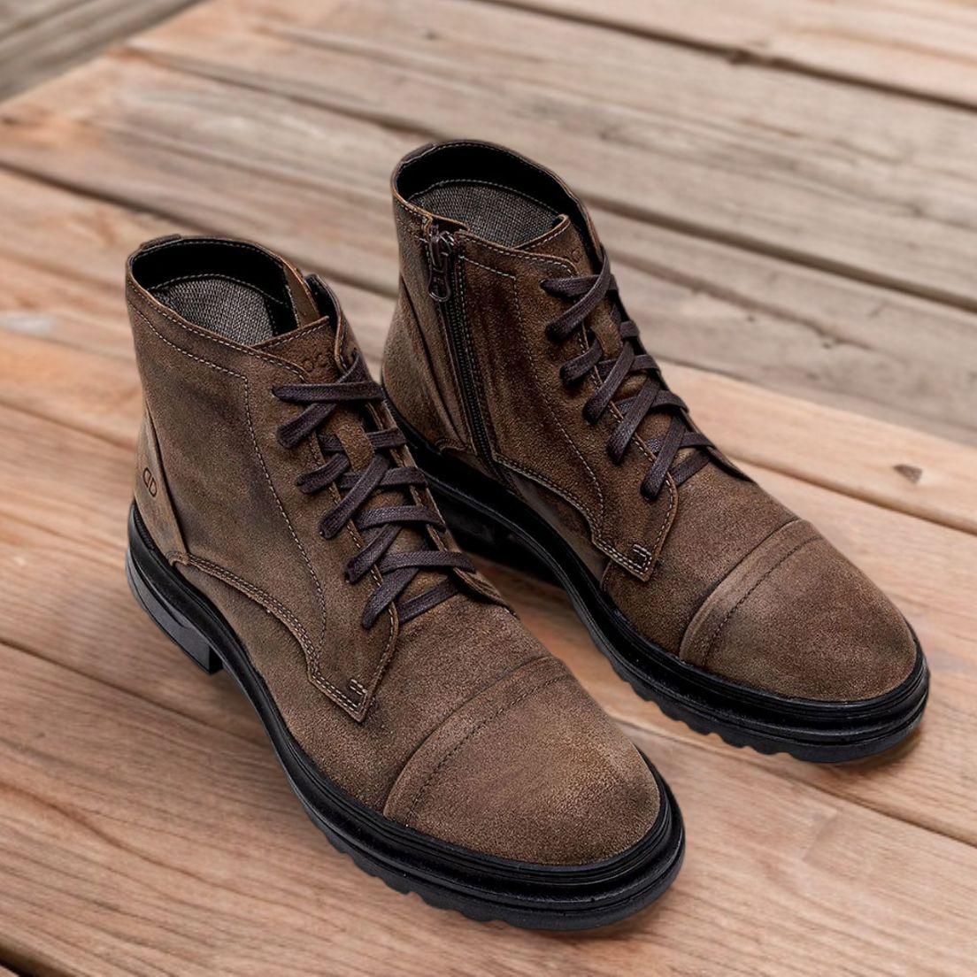 Coturno Democrata Masculina Bota Democrata Stroke Marrom Bota