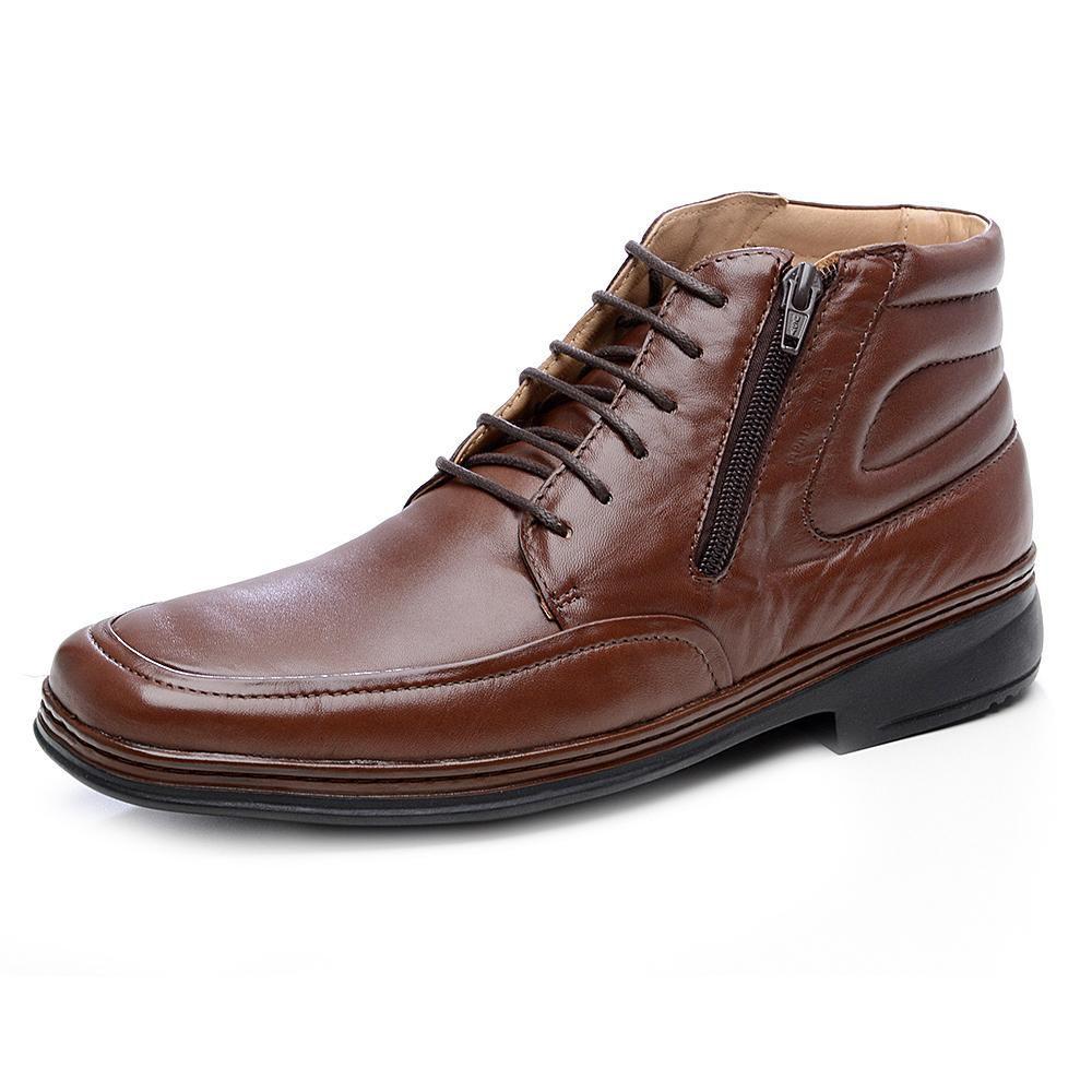 Bota Coturno Masculino Couro Cadarço Casual Conforto - Sapatoterapia -  Coturno Masculino - Magazine Luiza