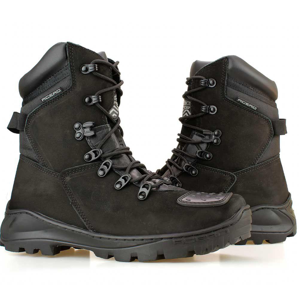 coturno masculino preto cano medio