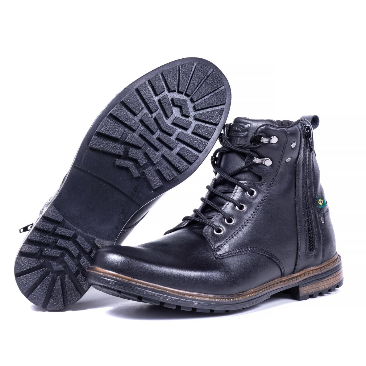 coturno masculino couro legitimo