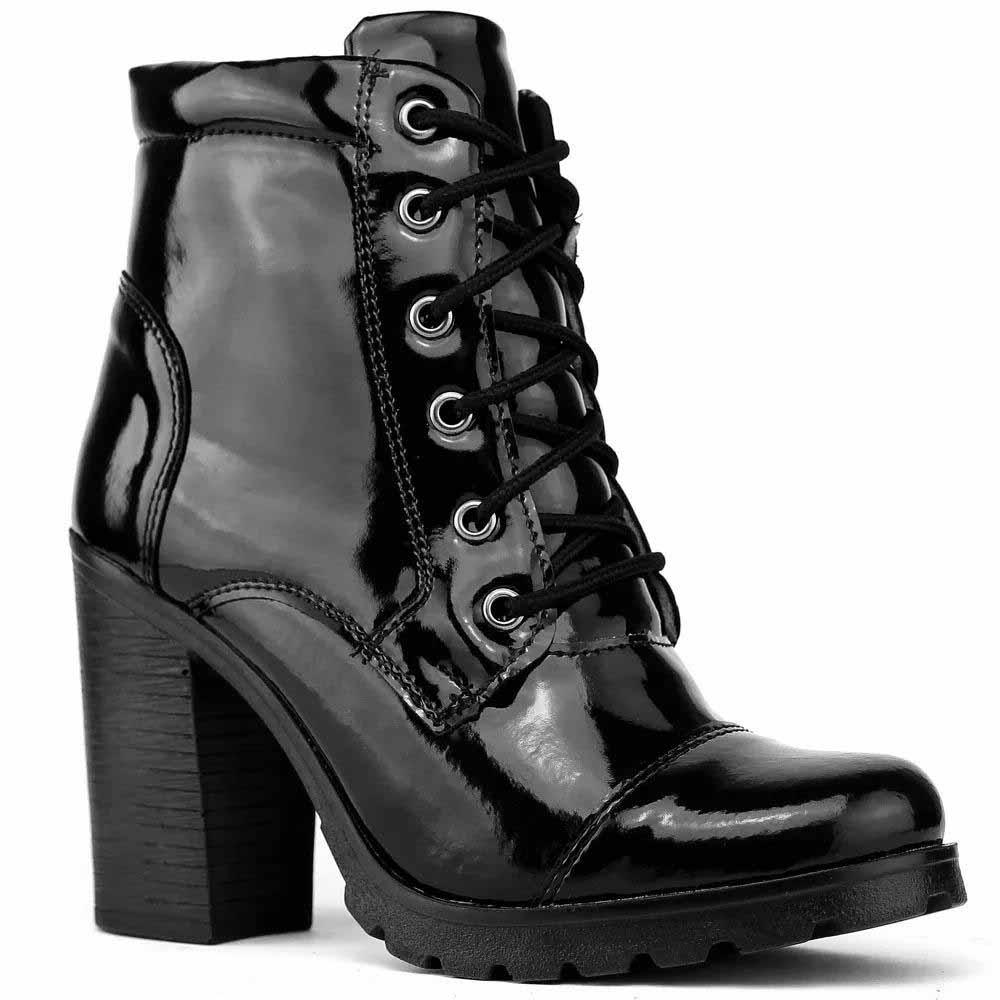 Bota Coturno Tratorada Feminino Hype Preto Verniz - Bota Feminina -  Magazine Luiza