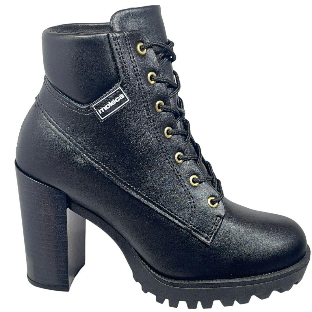 Bota Coturno Tratorada Salto Alto Cano Curto Moleca