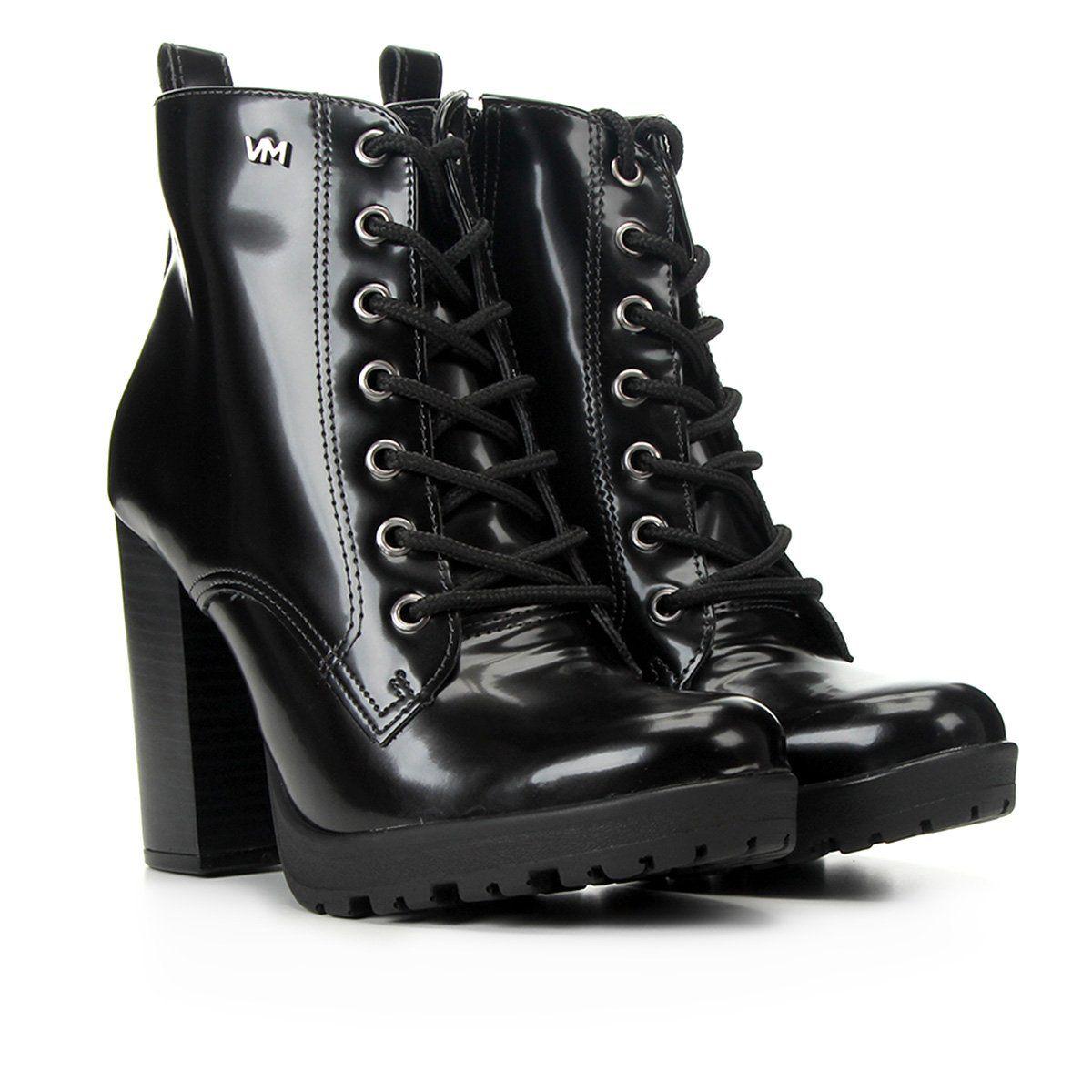 Bota Coturno Salto Alto Bota Salto Grosso Via Marte Bota Feminina