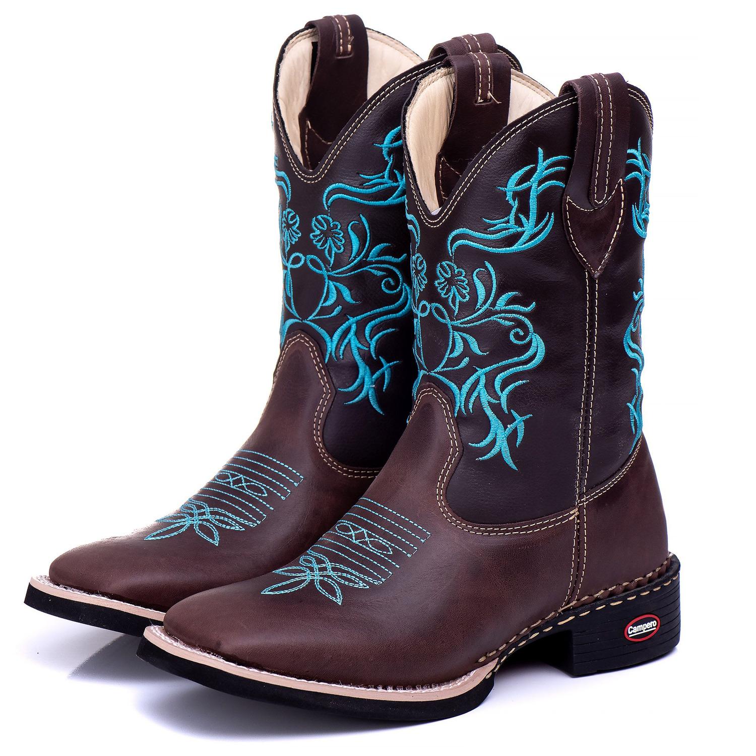 Bota Country Masculina Texana Bico Quadrado Cano Longo Couro - Campero - Outros Moda e Acessórios - Magazine Luiza