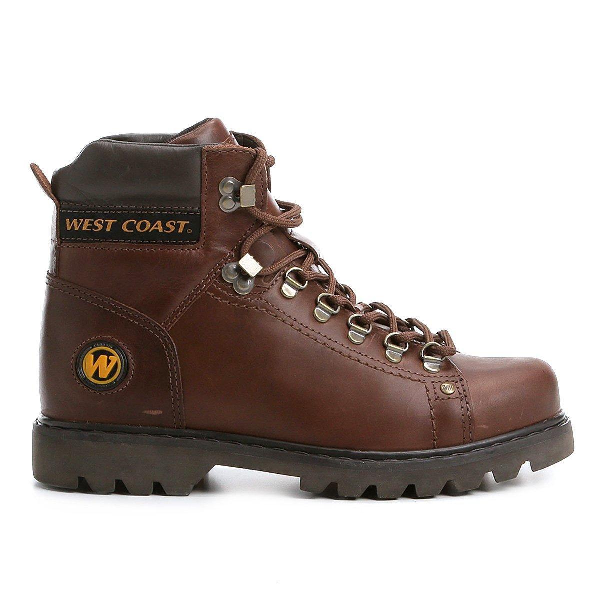 bota couro coturno cano curto west coast worker masculina