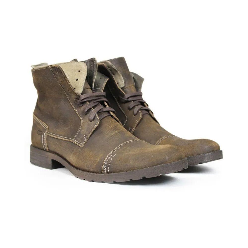 Bota Masculina Bota Democrata Stroke Marrom Shoe Coturno Masculino