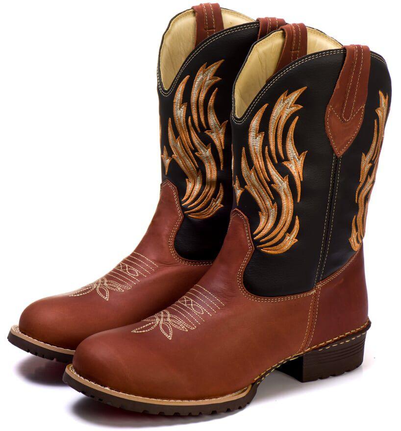 botas masculinas bico redondo