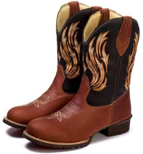 bota de couro masculina